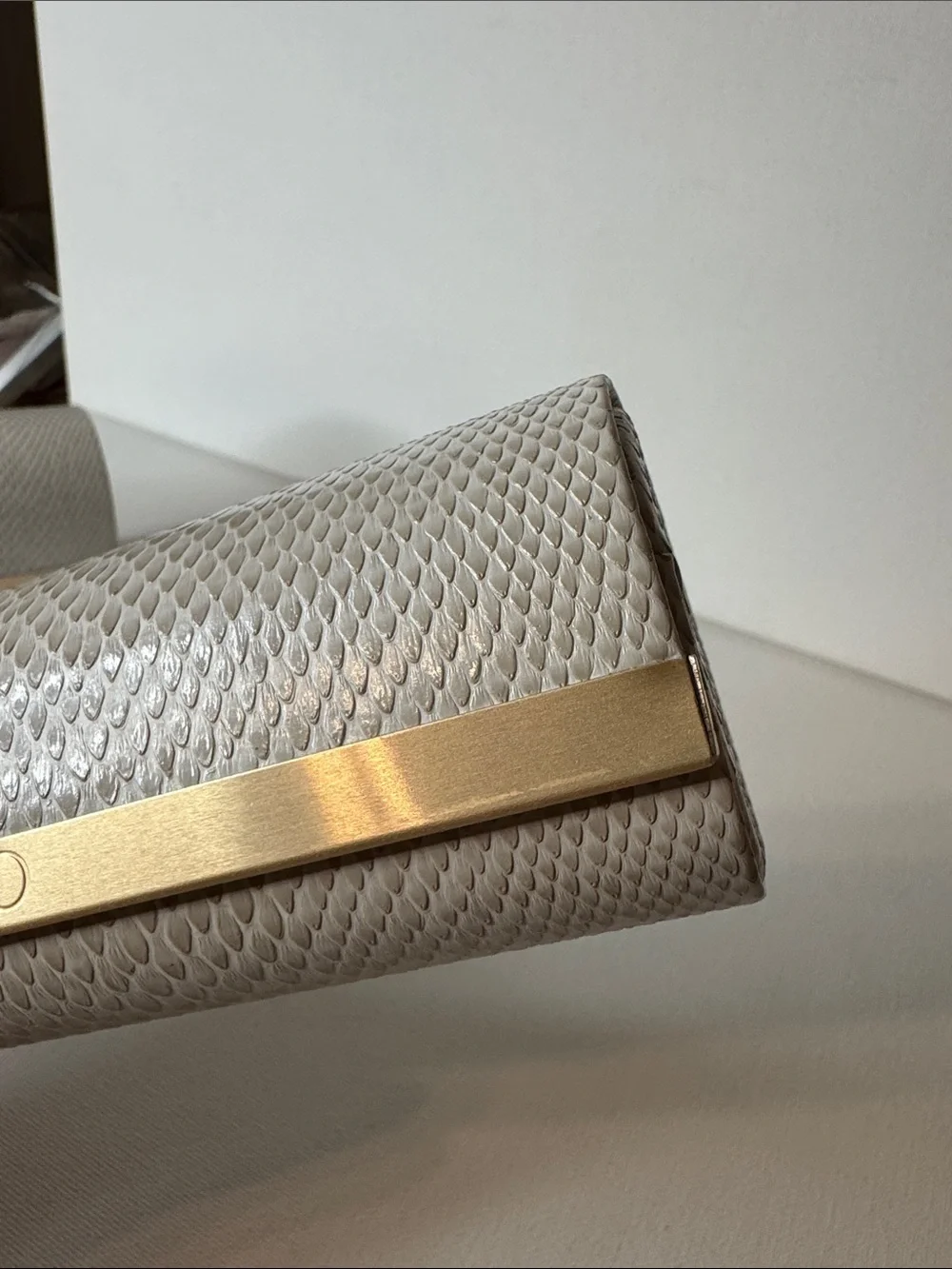 Jimmy Choo Faux Snakeskin Eyeglasses Case